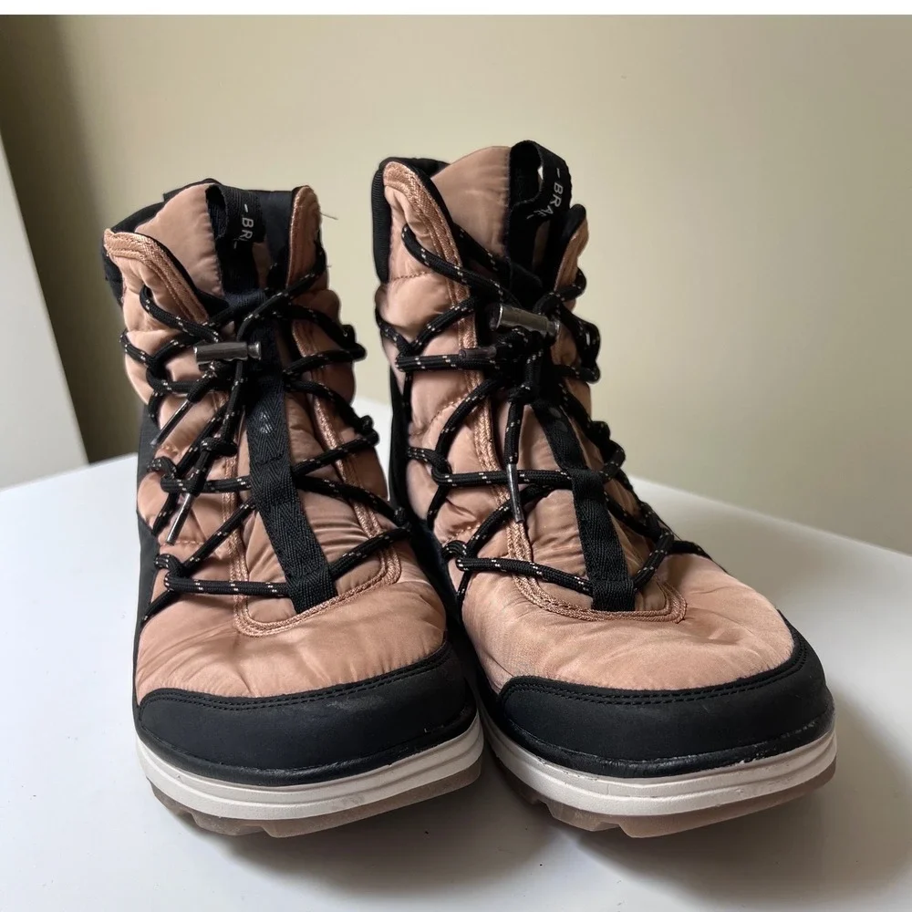 Ryka Brae Womens Winter Boots Tan Black Quilted Water Repellent RE-ZORB Size 10M